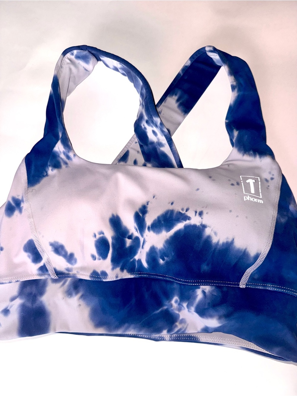 1st Phorm Tie-Dye Blue Sports Bra Top Sz S